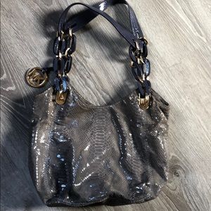 Michael Kors Grey/Blue Alligator Bag